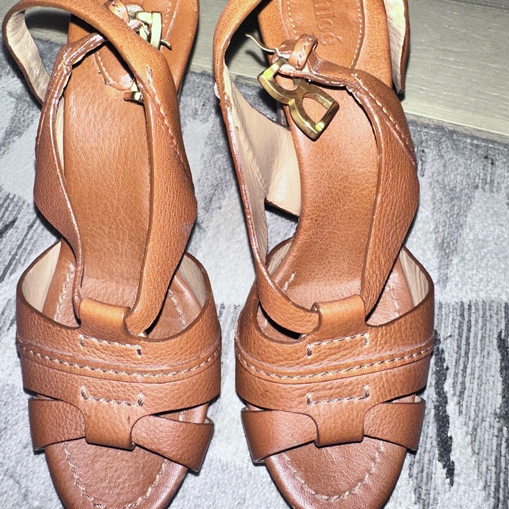 Chloe Slingback cork heels